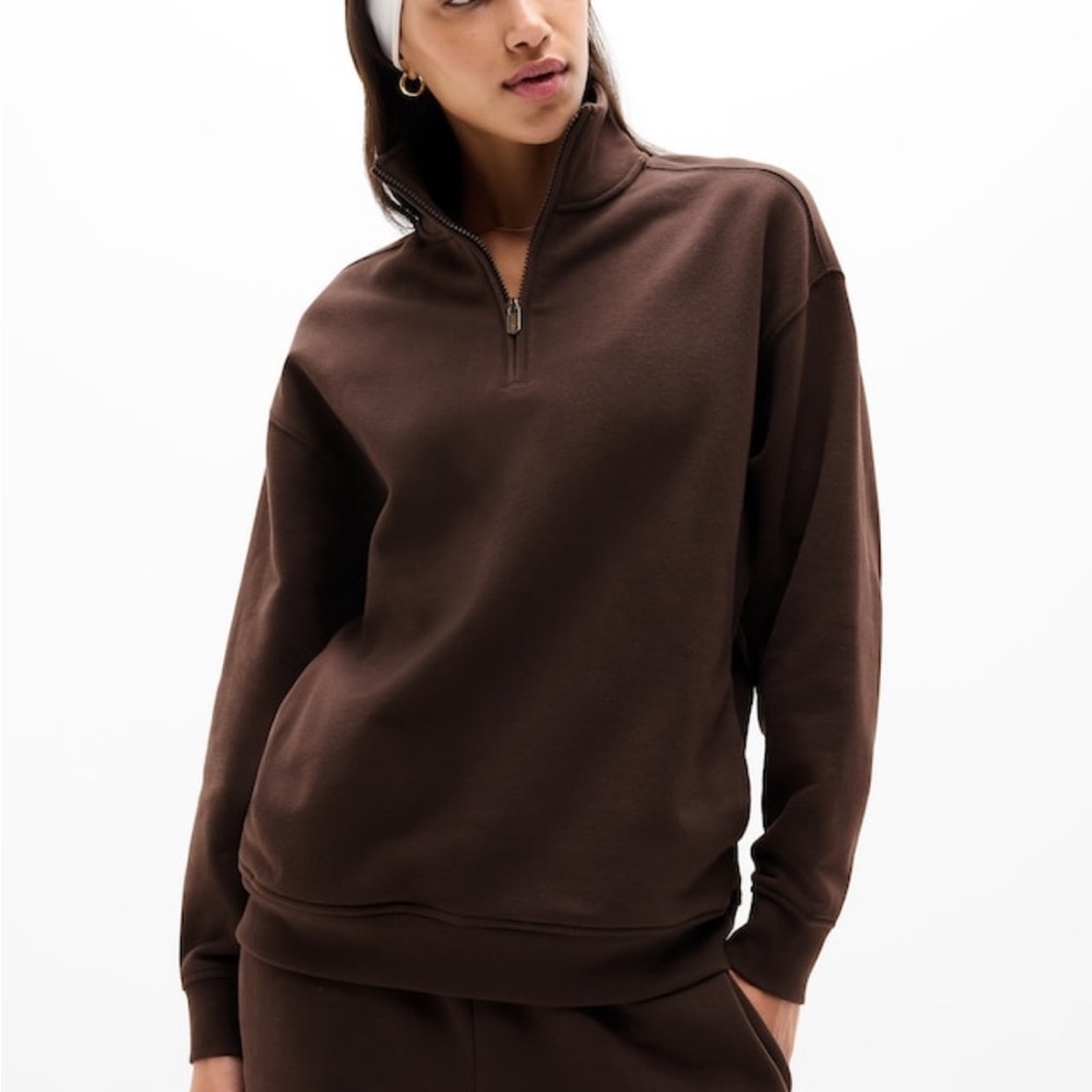 NWT Athleta Forever Fleece 1/4 Zip Sweatshirt size L